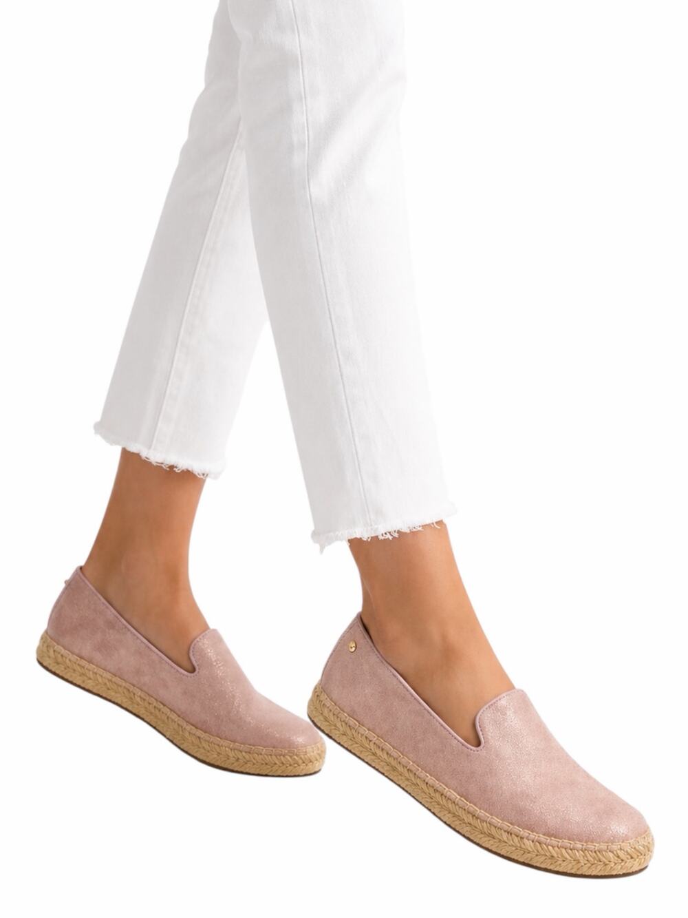 UGG W Sandrinne II Espadrille Flats Slip On Rose Gold Size 6